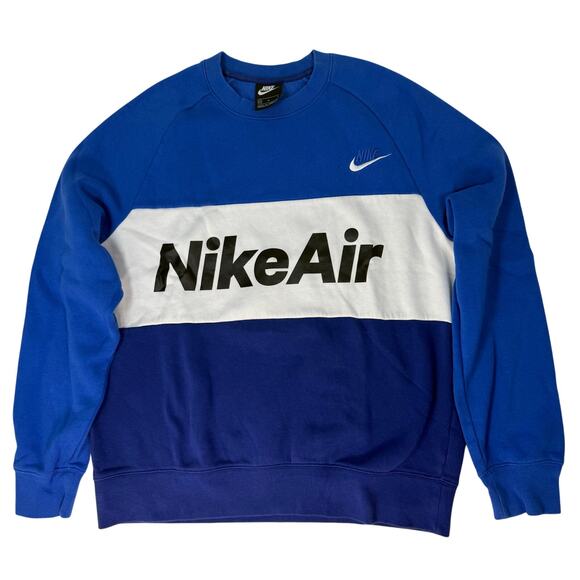 Nike Air Men’s Medium Royal Blue Crewneck Sweatshirt Pullover Logo - Picture 1 of 6